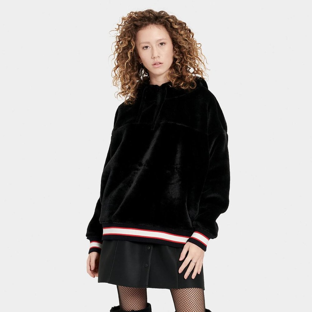 NEW UGG KAILANI SHERPA FUR HOODIE, LARGE